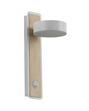 Aplique LED 5W Madera Blanco C/Llave