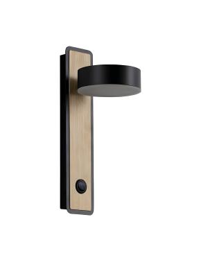 Aplique LED 5W Madera Negro C/Llave