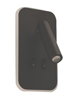 Aplique Lector LED Doble Luz Negro