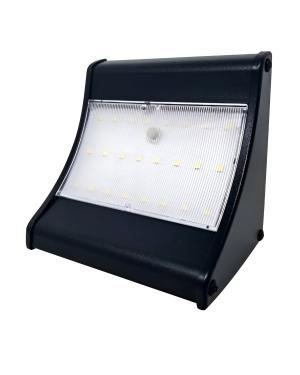 Aplique Solar Corto 24Leds Aluminio