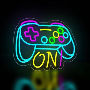 Cartel Neón Gamer Joystick 3D 40x30