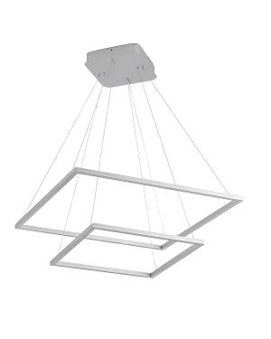 Colgante 2 Marcos LED 60x60 / 40x40 64W Plata