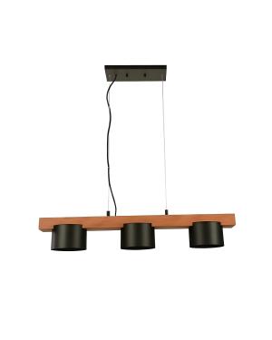 Colgante 3L Campo Madera Tachos Negros