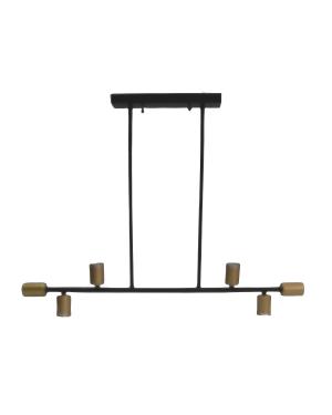 Colgante Deco 6L Negro/Bronce