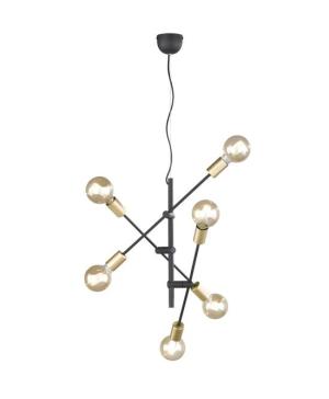 Colgante Sputnik 6L Negro/Bronce BR-2959-6