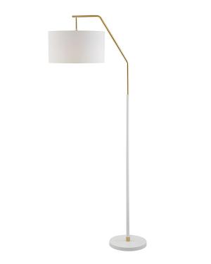 Lámpara de Pie Blanca/Bronce C/Pantalla 172cm