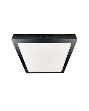 Plafón LED 24W Negro Cuad Cálido