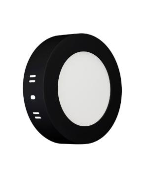 Plafon LED 6W Negro Frio Redondo