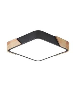 Plafon Moro Cuad 40CM 36W Cálido Negro
