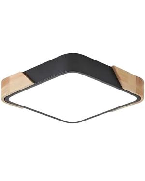 Plafon Moro Cuad Negro 50cm 38W Calido