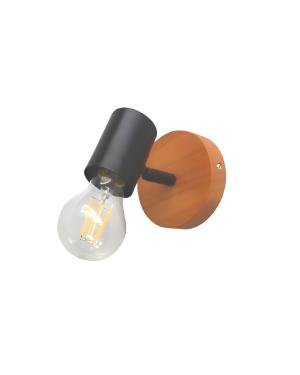 Spot 1L Negro/Madera E27 WL-8034