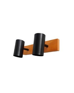 Spot 2L Negro/Madera GU10 WL-80352