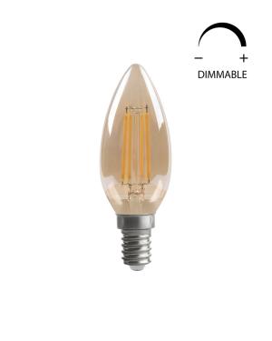 Vela LED 4W E14 Filamento Ambar Dimerizable