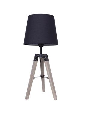 Veladora Tripode Hierro/Madera Gris Pantalla Negra